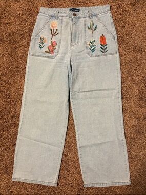 Princess Highway Vintage Inspired Jeans with Floral Embroidery
